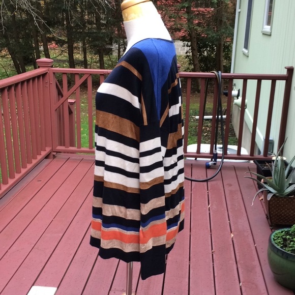 New! Chico’s SZ 2, Connie striped pullover sweater - Picture 3 of 9